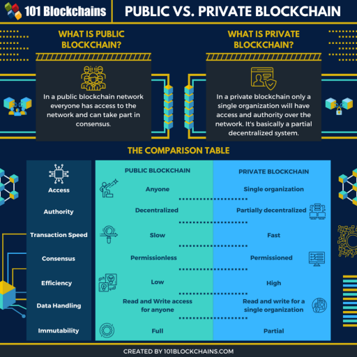 Public vs private blockchain