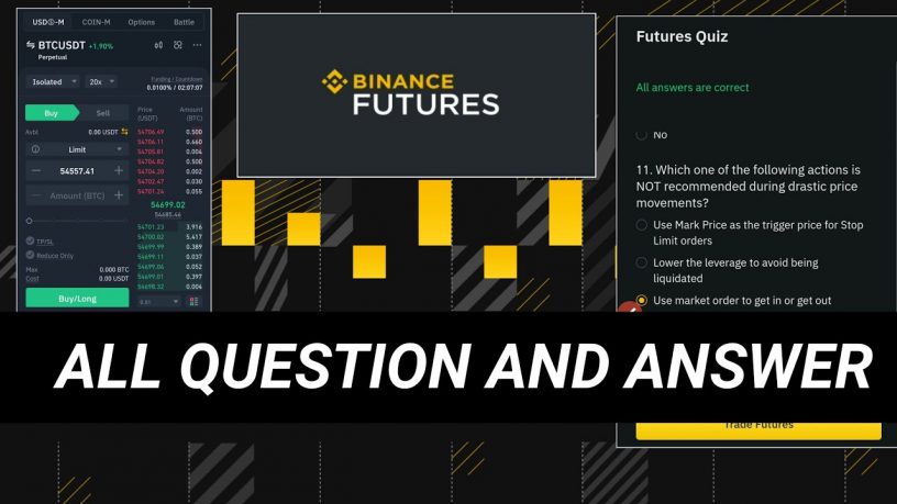 Đáp án cho các câu hỏi về hợp đồng tương lai trên Biannce (Binance futures quiz answers)